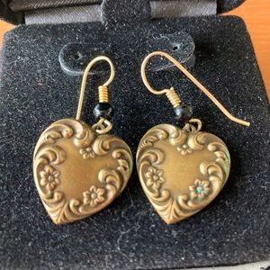 French hook heart earrings